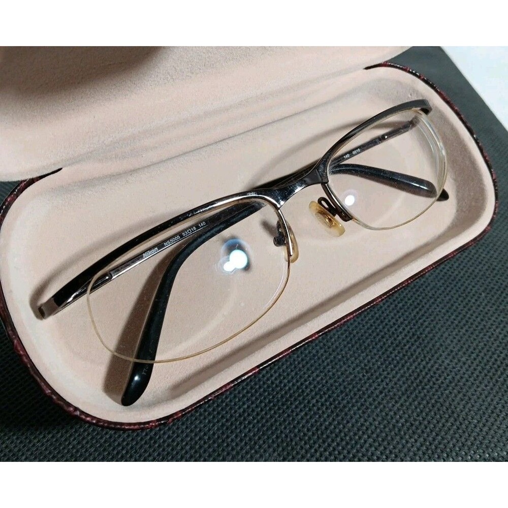Nikon NS5005 Bronze Half Metal Rim Eyeglass Frames Only 53-18-140 Flex Hinge